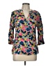 Boden 100% Viscose Floral Blue 3/4 Sleeve Blouse Size 10 - photo 1