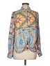 Rose + Olive 100% Polyester Paisley Blue Long Sleeve Blouse Size M - photo 1