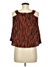 Le Lis 100% Polyester Brown Sleeveless Blouse Size L - photo 2