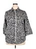 Foxcroft 100% Cotton Animal Print Silver 3/4 Sleeve Button-Down Shirt Size 18 - photo 1