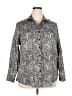 Foxcroft 100% Cotton Paisley Gray Long Sleeve Button-Down Shirt Size 18 - photo 1