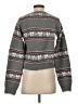 Pink Rose Print Gray Pullover Sweater Size S - photo 2