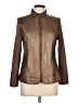 Peter Nygard 100% Leather Metallic Brown Leather Jacket Size L (estimated) - photo 1