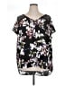 Torrid 100% Polyester Floral Black Short Sleeve Blouse Size 1X Plus (1) - photo 1