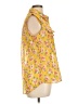 Love Notes Floral Yellow Sleeveless Button-Down Shirt Size L - photo 4