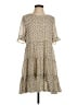 Pink Blush 100% Polyester Print Tan Casual Dress Size S - photo 1