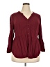 ModCloth 100% Rayon Burgundy 3/4 Sleeve Blouse Size 2X - photo 1