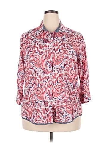 Foxcroft 3/4 Sleeve Button-Down Shirt (view 1)