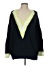 Joan Vass 100% Cotton Color Block Black Pullover Sweater Size L - photo 1