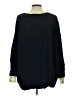 Joan Vass 100% Cotton Color Block Black Pullover Sweater Size L - photo 2