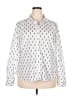 Garnet Hill Print White Long Sleeve Blouse Size 18 - photo 1