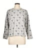 St. John's Bay Print Gray Pullover Sweater Size 12 - photo 1