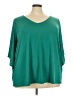Roaman's Green 3/4 Sleeve Top Size 26 (2X) - photo 1