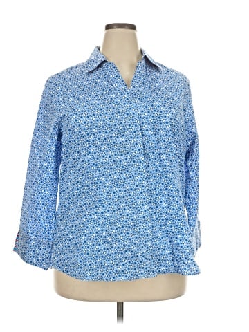 Foxcroft 3/4 Sleeve Button-Down Shirt (view 1)