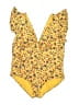 ModCloth Floral Yellow One Piece Swimsuit Size 2X - photo 1
