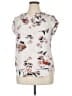 Fun2Fun Floral Ivory Short Sleeve Blouse Size XL - photo 1