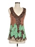 Deletta Brown Sleeveless Blouse Size M - photo 1