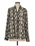The Limited Animal Print Silver Long Sleeve Blouse Size M - photo 1