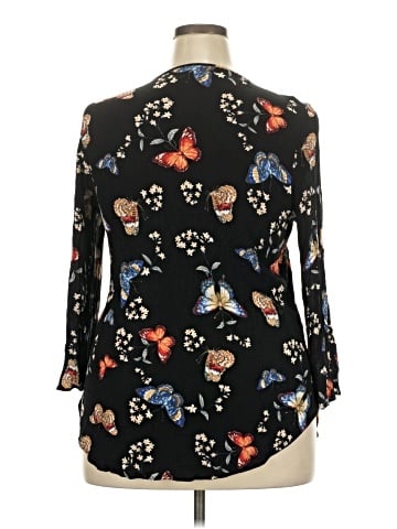 Evans 3/4 Sleeve Blouse (view 2)