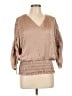 1.State 100% Polyester Tan 3/4 Sleeve Blouse Size L - photo 1