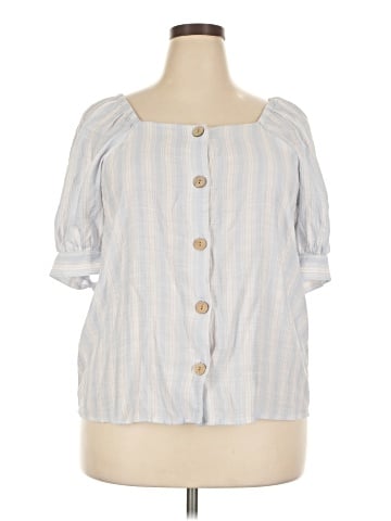 LC Lauren Conrad 3/4 Sleeve Button-Down Shirt (view 1)