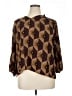 By Design 100% Polyester Argyle Brown 3/4 Sleeve Blouse Size XL - photo 1