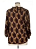 By Design 100% Polyester Argyle Brown 3/4 Sleeve Blouse Size XL - photo 2