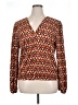 Chenault 100% Polyester Orange Long Sleeve Blouse Size XL - photo 1