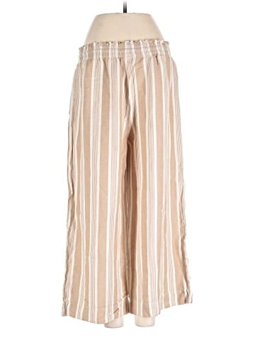 Madewell Smocked Huston Pull-On Crop Pants in Stripe (view 2)