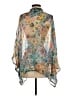 Johnny Was 100% Silk Teal Poncho Size S - photo 2