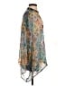 Johnny Was 100% Silk Teal Poncho Size S - photo 4