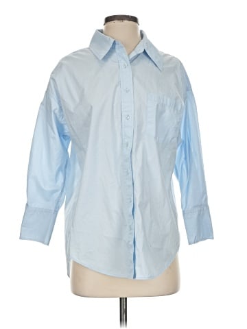 Unbranded 3/4 Sleeve Button-Down Shirt (view 1)