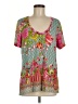 Johnny Was Green Short Sleeve Blouse Size M - photo 1