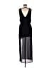 Lush 100% Polyester Solid Black Casual Dress Size L - photo 2