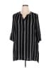 Ellos 100% Rayon Stripes Black 3/4 Sleeve Blouse Size 18 - photo 1