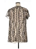 Apostrophe 100% Polyester Animal Print Brown Short Sleeve Blouse Size XL - photo 2