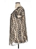 Apostrophe 100% Polyester Animal Print Brown Short Sleeve Blouse Size XL - photo 5