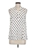 Maison Jules 100% Polyester Polka Dots Ivory Sleeveless Blouse Size M - photo 1
