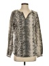 Dalia Collection 100% Polyester Silver Long Sleeve Blouse Size S - photo 1