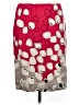 Per Se Print Red Silk Skirt Size 8 - photo 1