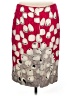 Per Se Print Red Silk Skirt Size 8 - photo 2