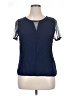 Pixley 100% Rayon Blue Short Sleeve Blouse Size XL - photo 1