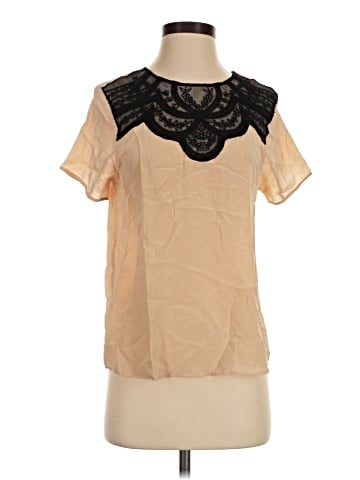 Lie Short Sleeve Silk Top (view 1)