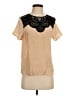 Lie 100% Silk Tan Short Sleeve Silk Top Size XS - photo 1