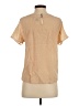Lie 100% Silk Tan Short Sleeve Silk Top Size XS - photo 2