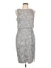 Adrianna Papell 100% Polyester Silver Cocktail Dress Size 10 - photo 1