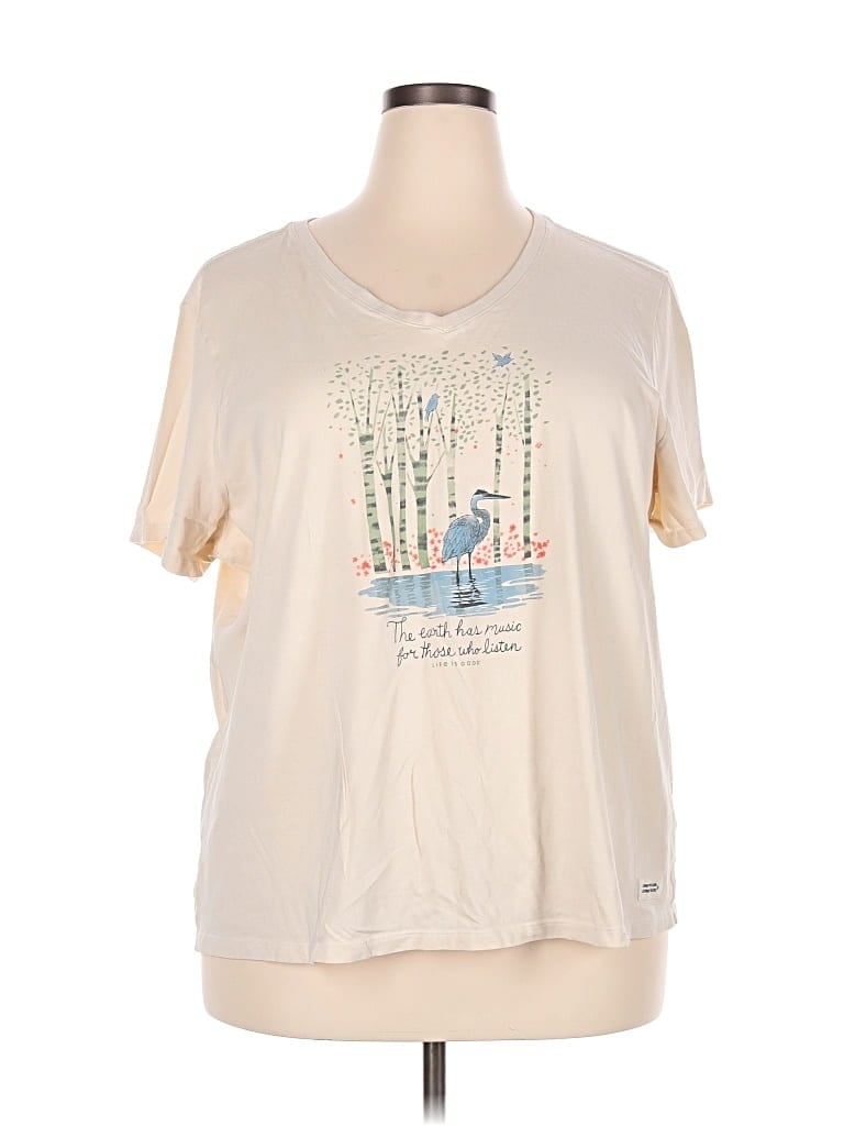 Pre-owned Life Is Good Short Sleeve T-shirt In Ivory