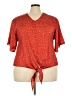 Unbranded 100% Polyester Orange Short Sleeve Blouse Size 3X - photo 1