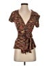 Paris Blues Brown Short Sleeve Top Size XS - photo 1