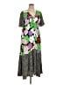 Topshop 100% Polyester Print Gray Casual Dress Size 14 - photo 1